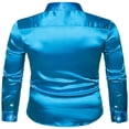 thumbnail image 3 of Men‘s Silk Satin Long Sleeve Shirt Ruffled Vintage Wedding Tuxedo Shirts, 3 of 4