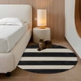 thumbnail image 2 of Round Area Rug 3 Ft, Black White Striped Washable Non-Slip Circle Carpet for Living Room/Bedroom, Farmhouse Vintage Shabby Chic Wood Grain Low-Profile Small Floor Mats Collection Rugs for Indoor, 2 of 8
