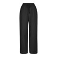 thumbnail image 4 of REALiKUN Women's Cotton Linen Pants Summer Casual High Waisted Tapered Trousers with Pockets, 4 of 6