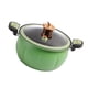 thumbnail image 2 of Olla grande verde de gran capacidad con tapa de silicona, 24 cm, 9,4 pulgadas, perfecta para sopas y salsas, antiescaldaduras, excelente sellado, 2 of 8