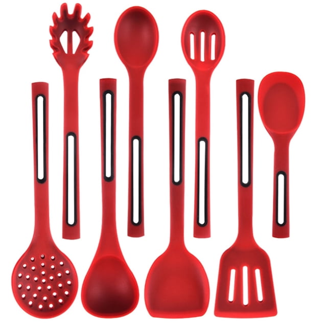 Silicone Kitchenware Non-Stick Kitchen Cooking Utensils Lightweight Design Coated Pan Pot Safe Kitchen Gadgets Black 1 Rice Scoop