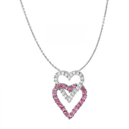 Foreli 0.85CTW Diamond And Sapphire 14K White Gold Necklace MSRP$2040.00