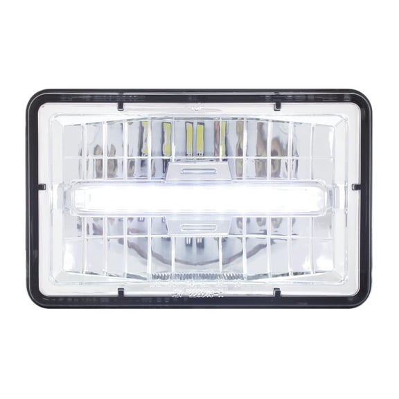 4" X 6" Rectangular LED Headlight With White LED Position Light - Low Beam
