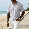 thumbnail image 5 of RongHuan Mens Casual T-Shirts Short Sleeve Textured Knit V Neck Shirt Casual Golf Shirts Stylish Solid Color Tops, 5 of 6
