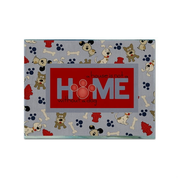 Carolines Treasures SB3052PLMT A House Is Not A Home Without A Dog Fabric Placemat, Multicolor