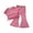 Pink, variant on Kids Toddler Girls Summer Clothing 2pcs Sets Grey Drawstring Short Sleeve T-Shirts and Flared Pants for 2-3 Years