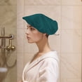 thumbnail image 4 of Unique Bargains 1 Pc Women Adjustable Double Layer Shower Cap for Bathroom Hotel Peacock Blue, 4 of 6