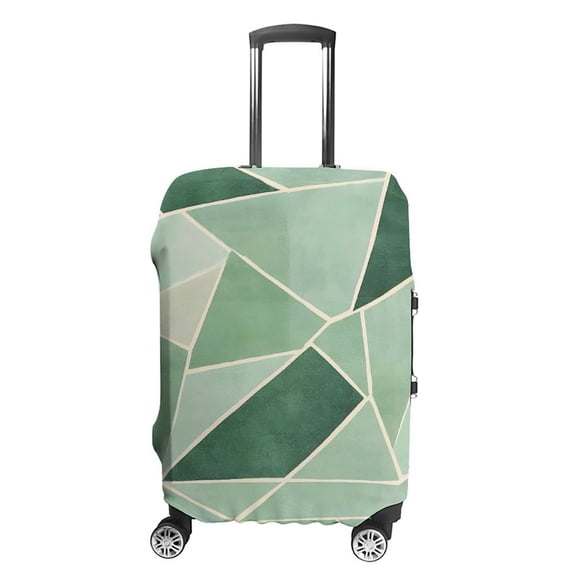 Luggage Bag Cover Is Durable And Washable It Has Double Stitching On All Sides There Are Two Openings On The Top For Travel Small PaleGreen Geometric Lines_2