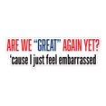 thumbnail image 2 of Are We Great Because I Am Embarrassed Funny Bumper Sticker I Disagree Sticker Conservative Car Patriotic Sticker Decal For Cars Trucks, 2 of 6
