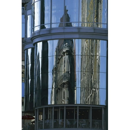 Reflection of a Building on the Window of a Building, Haas Haus, Vienna, Austria Print Wall