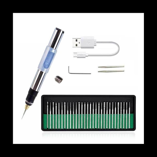 Kit de Herramientas de Grabado InaláMbrico USB Pluma de Grabado de CarpinteríA DIY para JoyeríA Metal Vidrio Mini Taladro InaláMbrico
