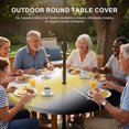 thumbnail image 3 of Round Outdoor Tablecloth with Umbrella Hole and Zipper, Yellow Black Omber Tablecloth with Elastic Waterproof, Modern Gray Gradient Abstract Art Patio Table Covers for 36" - 44" Picnic Pool Tables, 3 of 9