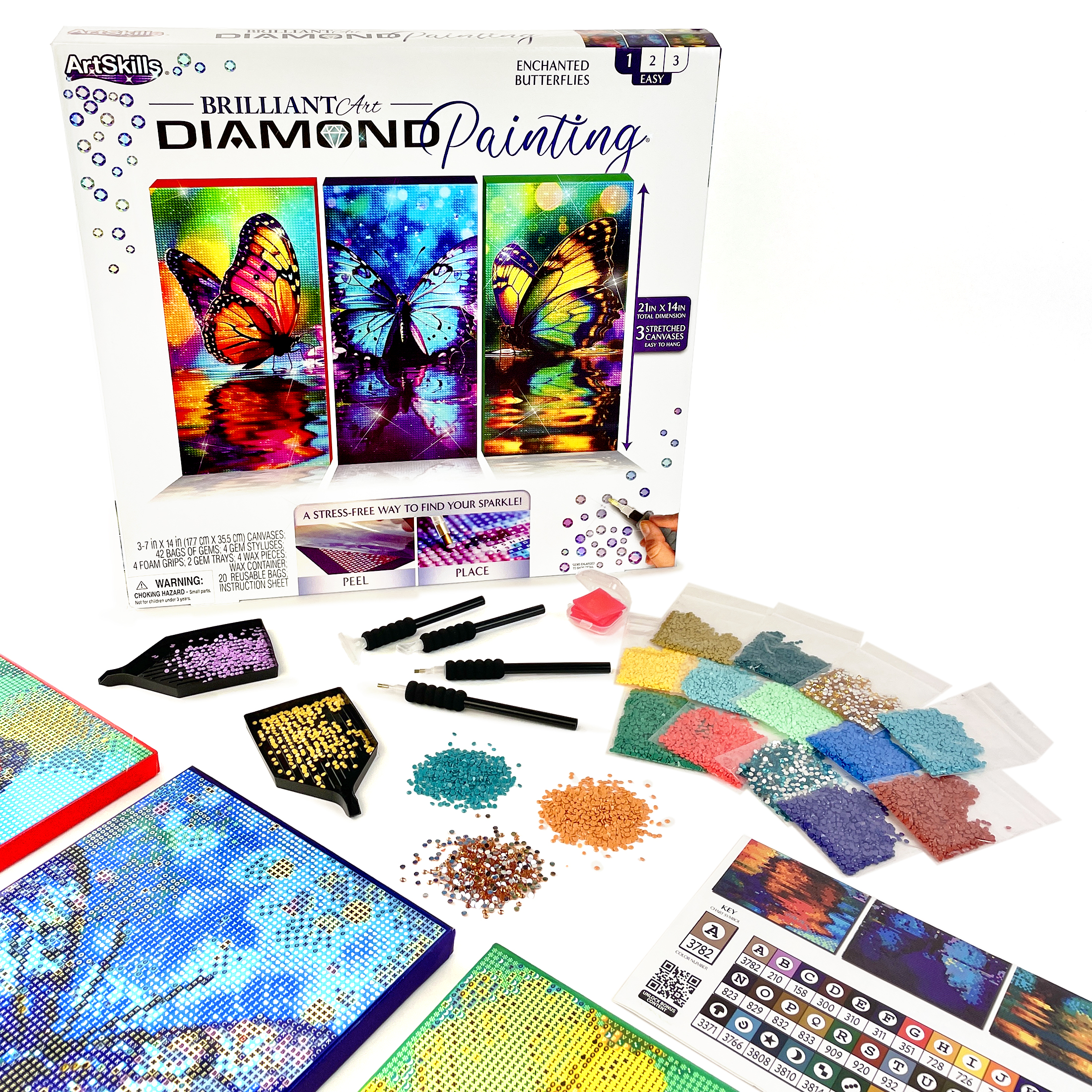 ArtSkills Diamond Art Painting Kit, Enchanted Butterflies photo 2