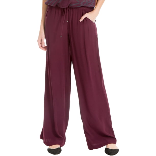 Pantalones casuales de pierna ancha Max Studio London para mujer rojo pequeño
