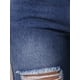 thumbnail image 5 of Jeans rasgados para mujer INSPIRE CHIC, con botones frontales, elásticos, agujeros destruidos, de tiro alto, talla 2XL, azul profundo, 5 of 6