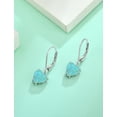 thumbnail image 5 of VESITIM Green Opal Dangle Drop Earrings Women Solitaire Heart Shaped Leverback Earrings 925 Sterling Silver Jewelry Gifts, 5 of 7