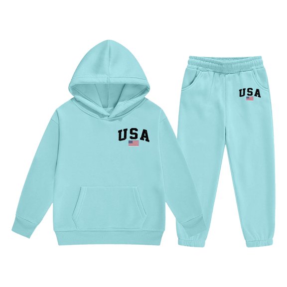 JIAHONG Boys Outfits Size 14-16 Casual Long Sleeve Hoodie Pullover Top and Long Sweatpants Set Fall Winter Clothes for Boys, Mint Green