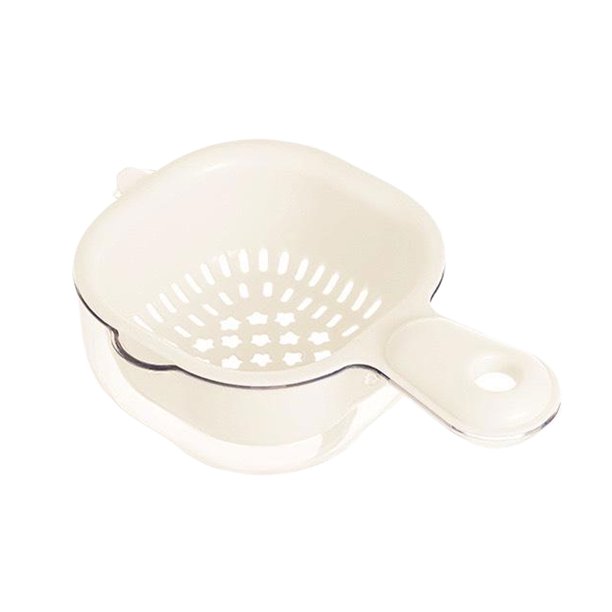 Cesta de frutas de plástico duradero Billuyoard con escurridor doble capas para cocina de verduras blanco