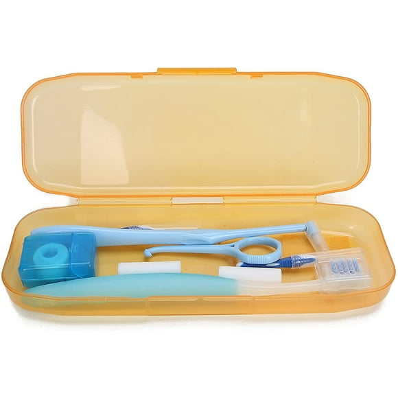 Oral Care Kit for Braces, Portable Hygiene Set with Interdental Brush, Floss, Ortho Wax, Floss Toothbrush Cleaning Kit