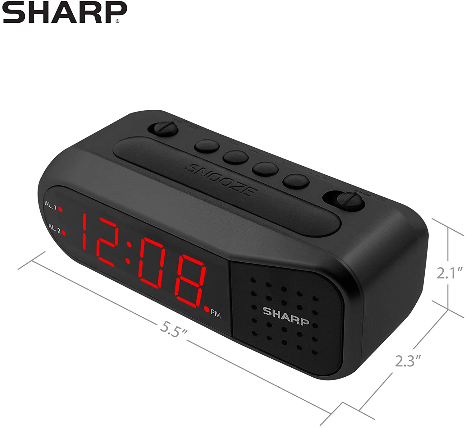 Easy-Set Digital Alarm Clock for Bedroom – Large Red LED Display, Ascending Loud Heavy Sleepers, Dual Weekday/Weekend, Simple Operation, Snooze & Dimmer Control, Battery Backup