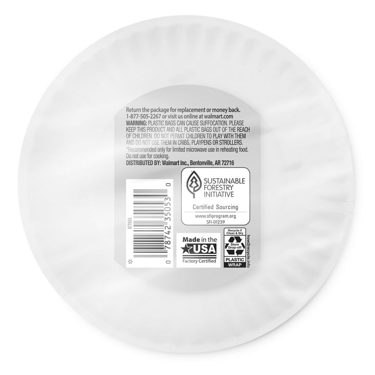 Green Label 6 in. Uncoated Paper Plates in White (1000 Per Case