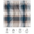 thumbnail image 5 of Blue Brown Plaid Wrap Around Bed Skirts for California King Bed 18" Drop,Bed Skirt with Adjustable Elastic Belt Dust Ruffle Bed Valance Modern Abstract Striped Gingham Checked Bed Frame Cover, 5 of 7