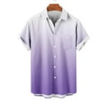 thumbnail image 2 of YLSDY Fashion Men's Vintage Bowling Shirts Gradient Short Sleeve Regular Fit Hawaiian Casual Button Down Shirt Stylish Summer Beach Shirts Purple L, 2 of 4