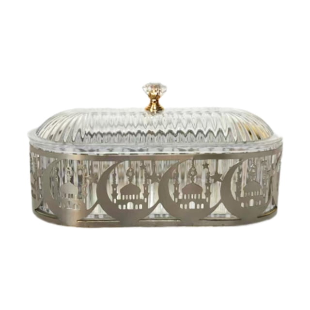 Bandeja de bocadillos Candy Container Food Bande plateado