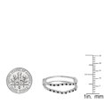 thumbnail image 3 of Dazzlingrock Collection 0.18 Carat (ctw) 10K Black & White Diamond Wedding Enhancer Guard Double Ring, White Gold, Size 7, 3 of 5