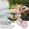 thumbnail image 7 of Velvet Double Slot Ring Holder Jewelry Box Antique Hexagon Geometric Ring Bearer Box for Premium Wedding Ceremony Proposal Engagement Ring boxes Photos Vintage Heirlooms Display (Pink), 7 of 7
