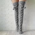 thumbnail image 2 of Women’s Warm Leg Warmers Thick Cable Knit Thigh High Socks Over Knee Long Winter Boot Stocking, 2 of 5