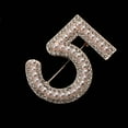 thumbnail image 3 of 6 Broches con El Número 5 para Mujer, Accesorios de Vestir Adecuados para Cualquier Ocasión, Dorado, 3 of 7