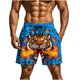 thumbnail image 2 of Pantalones cortos de playa para hombre con estampado divertido, cintura elástica, doble bolsillo y cinco puntos., 2 of 9