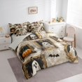 thumbnail image 2 of Feelyou Spooky Halloween Ghost Twin Bedding, Kawaii Gothic Bat Skull Bedding Comforter Set, Gray Reversible, 7-Piece, 2 of 7