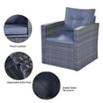thumbnail image 5 of 6 Piece Outdoor Patio Furniture Sets, All Weather PE Wicker Furniture Set, Patio Sectional Sofa Sets, Outdoor Conversation Set with Removable Cushions, Furniture Cover, Light Gray, 5 of 9