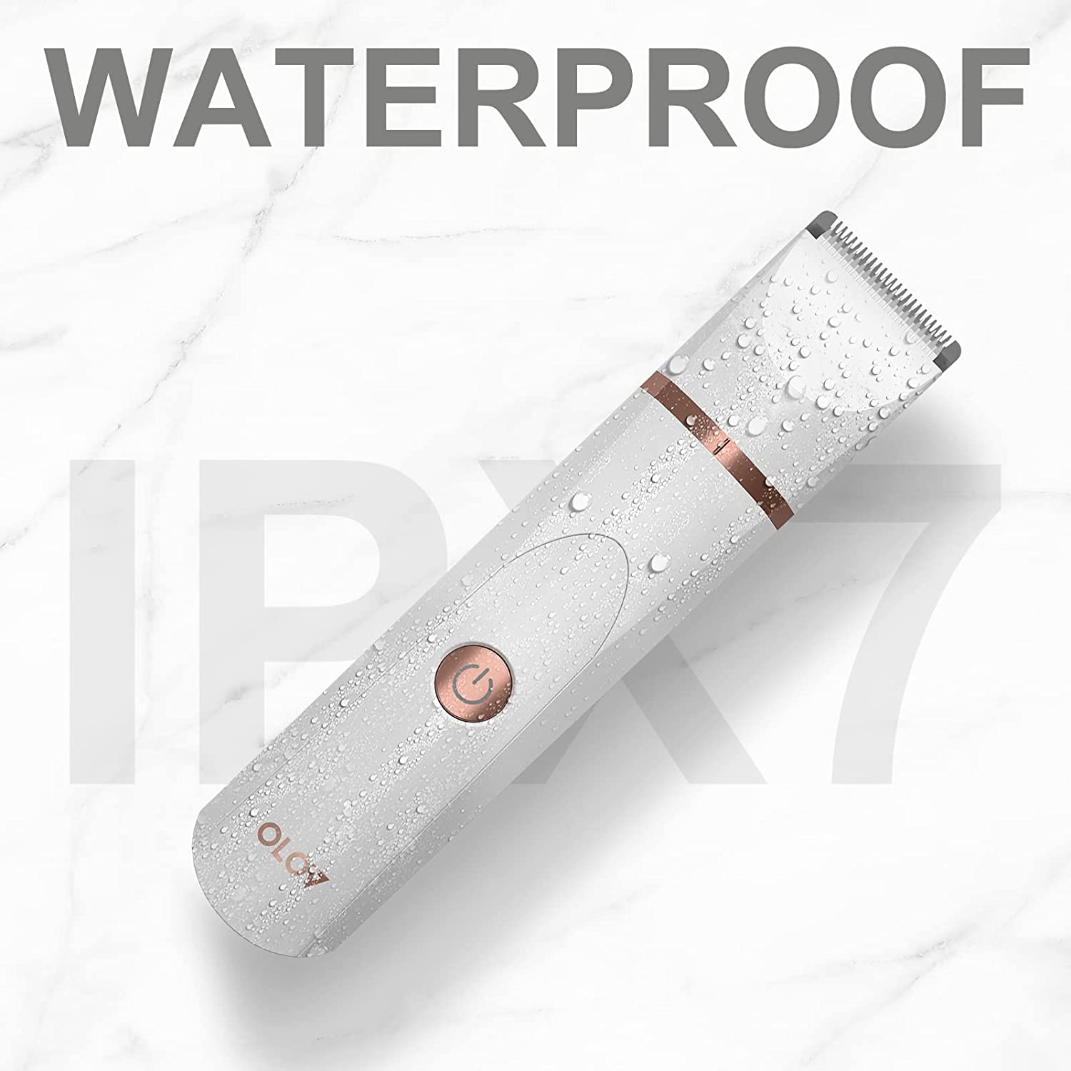 OLOV Body Hair Trimmer for Men and Women, Wet/Dry Waterproof Shaver, Usb Rechargeable, White