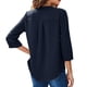 thumbnail image 3 of Women Fashion Blouse, Pure Color Comfortable Ruffle Back Lightweight Three Quarter Sleeve Tops For Club For Office For Female, 3 of 5