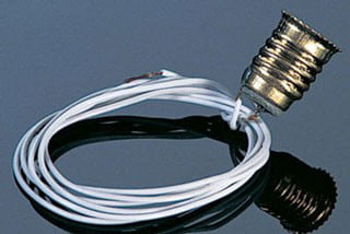 Plain Lamp Shade wire w/ bulb socket wire Miniature Dollhouse Chrysnbon Kit 