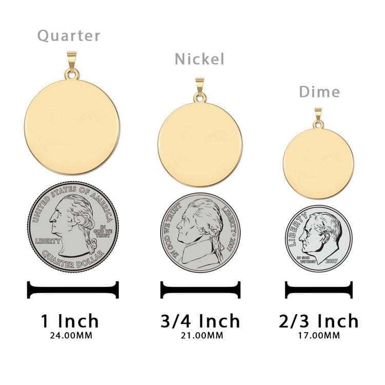 Solid 14K Yellow Gold 2//3 Inch Size of Dime PicturesOnGold.com Saint Homobonus Religious Medal
