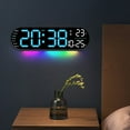 thumbnail image 6 of YOHAVEN Large Digital Wall Clock 13.7" with Date Temperature Auto DST Night Light Remote Control, RGB LED Display Alarm Clock for Bedroom Living Room Office Gym Kitchen Decor, 6 of 8
