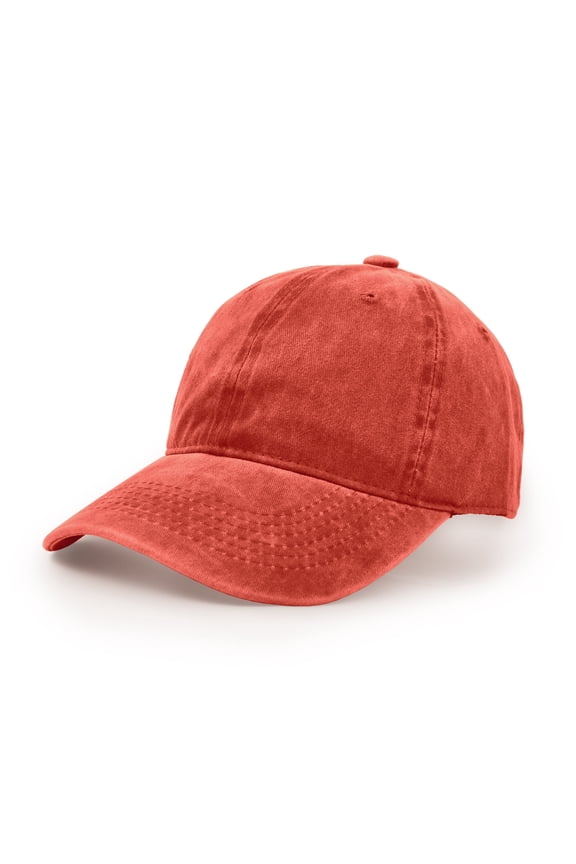Baseball Cap, Washed Cotton Adjustable Sport Outdoor Sun Cap Unisex Hip hop Casual Hat Snapback Cap Brick Red