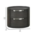thumbnail image 5 of Osko Nightstand- 2 Storage Drawers- Nickel Trim, 5 of 6