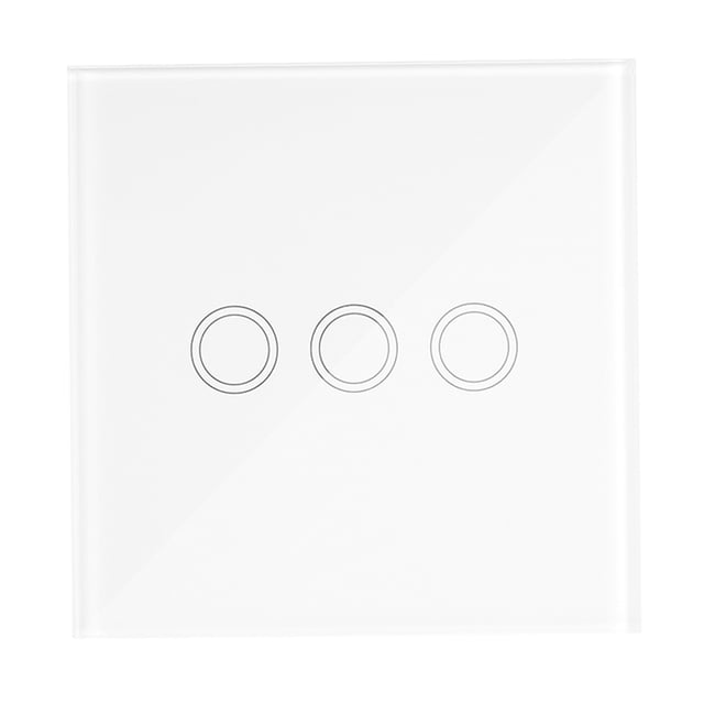 eWeLink 3CH T433 86 Type Panneau Tactile Mural de Luxe Adhésif 433MHz Télécommande Sans Fil RF Module d'Automatisation 3 Gang Supporte Tous les Produits RF 433MHz Lampe de Contrôle d'Escalier