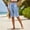 A1 Sky Blue, variant on Women's Linen Blend Drawstring Waist Bermuda Shorts Knee Length Pedal Pushers with Pockets Casual Summer Capris Loose Side Slit Button Lounge Wear Yellow L