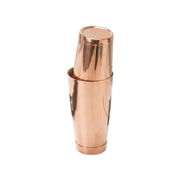 Bar Lux 16 oz Copper-Plated Stainless Steel Cocktail Shaker Tin - Weighted - 3 1/4" x 3 1/4" x 4" - 1 count box