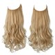 thumbnail image 1 of Nvzi Extensión de cabello invisible con hilo de pescar, fibra sintética larga ondulada y rizada, extensión de cabello ajustable estilo diadema, 22 pulgadas, marrón, 1 pieza, estilo G, 1 of 5