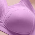 thumbnail image 4 of Tbopshirt Bras for Women Solid Color Lace Panel Push Up Wireless Breathable Everyday Bra, 4 of 5