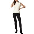 thumbnail image 2 of INSPIRE CHIC Women's Ruffled Sleeve Mock Neck Casual Cable Knit Pullover Sweater Vest S White, 2 of 5