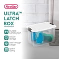 thumbnail image 2 of Caja de almacenamiento Sterilite Ultra Latching de 30 cuartos de galón, paquete de 12 unidades, transparente, 2 of 8