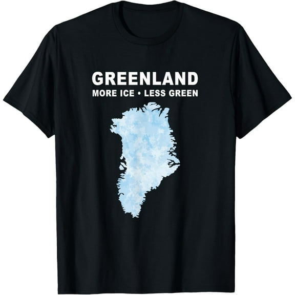 Funny Greenlandic More Ice Less Green Greenland Map T-Shirt